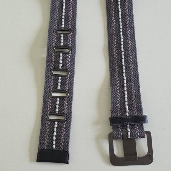 EDC by Esprit Belt For Size 4 Gray Embroidered Woven Metal Buckle Y2K VTG Boho - Picture 10 of 12